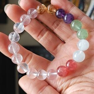 001 Natural Mixed Crystal Bracelet 8mm